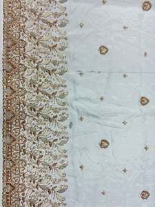 <b>Top</b> Selling Natural Crepe Silk Fabric Heavy Beads <b>Sequins</b> Hand Embroidery for Bridal and <b>Party</b> Wear Available at Factory Price - Product Image 2