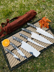 High Quality Stainless Steel Professional Chef <b>Knife</b> <b>Set</b> <b>Sharp</b> Blade Right Hand Orientation Customized Wooden Handle - Product Image 4