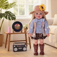 Muñeca Reborn de Vinilo Completo Yaney de 16 Pulgadas de Babeside, Niña con Cabello Rubio Largo y Rizado, Traje de Cantante Country, Muñeca Realista