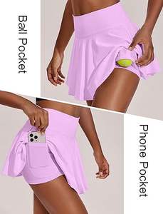 Jupe plissée athlétique taille haute pour femme avec poches, 100 % polyester, séchage rapide et respirante, idéale pour le tennis et le golf - Product Image 4