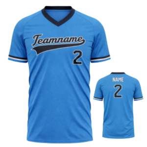 Camiseta de Béisbol Personalizada con Cuello en V, Número de Jugador y Colores del Equipo para Ropa Deportiva y Uniformes Masculinos - Product Image 1