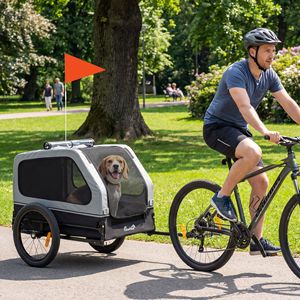 Rampa Universale Ribaltabile per Rimorchio Bici per Cani, Grigia, per Cani di Piccola e Media Taglia, Borsa da Viaggio per Animali Domestici - Product Image 2