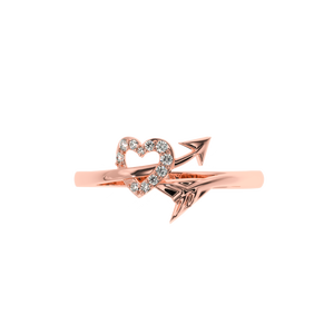 Solitario 0.08ct Cupidâ €™S Arrow Anillo de diamantes naturales-HI Color, Claridad DE LA VS-SI - Product Image 2