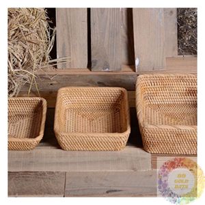 Woven Rattan Serving Basket Natural Handmade Tray for Kitchen <b>Dining</b> <b>Table</b> Restaurant Cafe Hotel Catering and Home Wholesale - Product Image 1