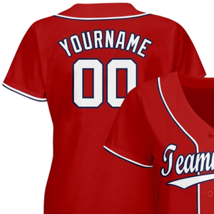 Men Red White Navy Baseball Jersey Button Front Team Shirt Performance <b>Athletic</b> Game Day Practice Sports Uniform Wear - Product Image 3