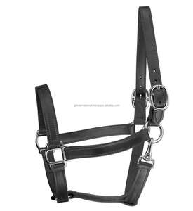 Cabestro de caballo de cuero de brida inglés negro y marrón con doble costura y accesorios ajustables en todos los tamaños personalizados - Product Image 3