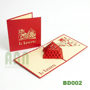 Tarjeta Pop-up 3D del Museo del Louvre, Papel Kraft de Alta Calidad, Artesanía Personalizada, Tarjeta de Felicitación Hecha a Mano, Recuerdo, Regalo/Estilo Artesanal ANN - Product Image 4