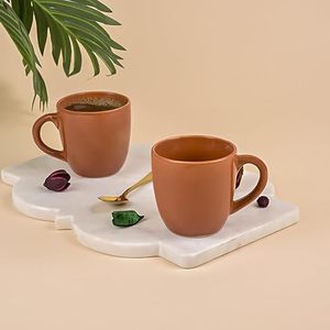 ชุดถ้วยชาเซรามิกสีน้ำตาลเงา 2 ใบ - Product Image 4