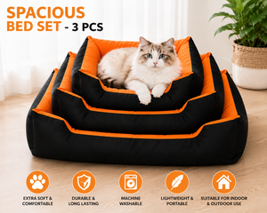 Ensemble de lits pour animaux de compagnie spacieux, 3 pièces, OEM ODM, logo personnalisé, lits doux et confortables pour chiens et chats, fabricant direct - Product Image 1