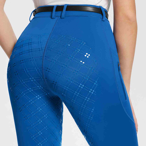 <b>Women's</b> High Rise Equestrian Pants Solid Color Slim Fit With <b>Buckle</b> Closure For Riding - Product Image 3