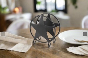 Metal Star Napkin <b>Holder</b> - Amish Handmade in USA - Wrought Iron - Product Image 2