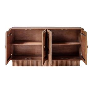Modern Wooden <b>Sideboard</b> Cabinet with Carved Geometric Design Handmade <b>Storage</b> Buffet for Living Room Dining Room - Product Image 2