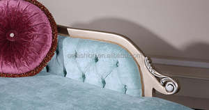 <span class=keywords><strong>Chaise</strong></span> <span class=keywords><strong>Longue</strong></span> de Madera Maciza Estilo Francés, Sofá Cama Tapizado en <span class=keywords><strong>Terciopelo</strong></span> <span class=keywords><strong>Azul</strong></span> con Detalles Dorados, Muebles para el Hogar, Apartamento, Sala de Estar, Dormitorio, Hotel - Product Image 4