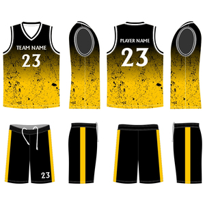 Ensemble de maillots de basket-ball sublimés personnalisés, bleu, noir, étoiles, col en V, sans manches, évacuation de l'humidité, vêtements de sport unisexes pour adultes - Product Image 5