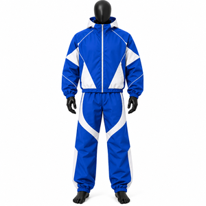 Top Trending 100% Nylon <b>Tracksuit</b> 2 Piece Set Men <b>Waterproof</b> Zip Up Hooded Windbreaker Jacket and Pant Set For Sale - Product Image 1