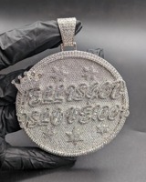 Ellisacto 100 Percent Diamond Pendant Men's Hiphop 925 silver Brilliant lab grown Diamond Jewelry Charm