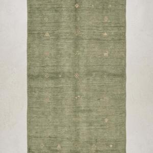 Tapis de luxe en laine noué à la main vert sauge, motif floral classique, tapis décoratif pour salon et chambre à coucher - Product Image 1