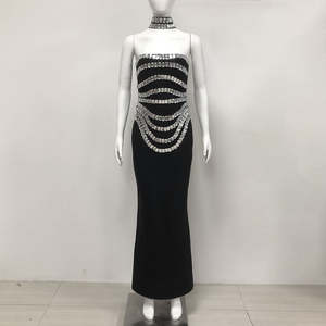 Robe de soirée longue élégante personnalisée en Spandex/Polyester pour demoiselle d'honneur, robe de mariée longue modeste imprimée pour femme, idéale pour les fêtes et les bals de promo - Product Image 2