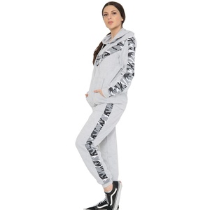 Conjunto de ropa interior con capucha para mujer, chándal informal con estampado de Panel de leopardo lateral, 2 uds. - Product Image 3