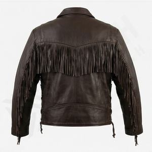 Veste de moto pour homme NAI--0494A, style droit, franges et lacets, design élégant, équipement de conduite, couleur personnalisable - Product Image 2