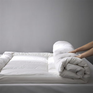 Surmatelas matelassé blanc en microfibre rafraîchissante 400TC, pliable, pour la maison et l'hôtel, toutes saisons - Product Image 2