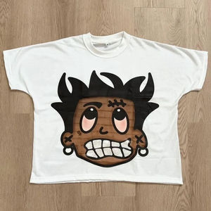 Quality 240 Gsm 100% Cotton T Shirt Screen Printed Dtg Acid Washed Custom Design Loose Fit Casual Vintage Street Style - Product Image 1
