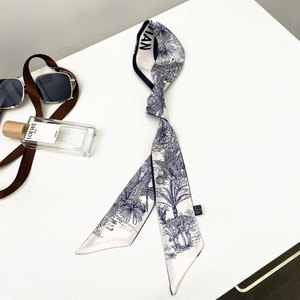 Pañuelo de Seda Sintética con Estampado de Selva de 120*5cm para Mujer, Modelo Nuevo de Primavera-Verano, Diadema Retro de Moda - Product Image 1