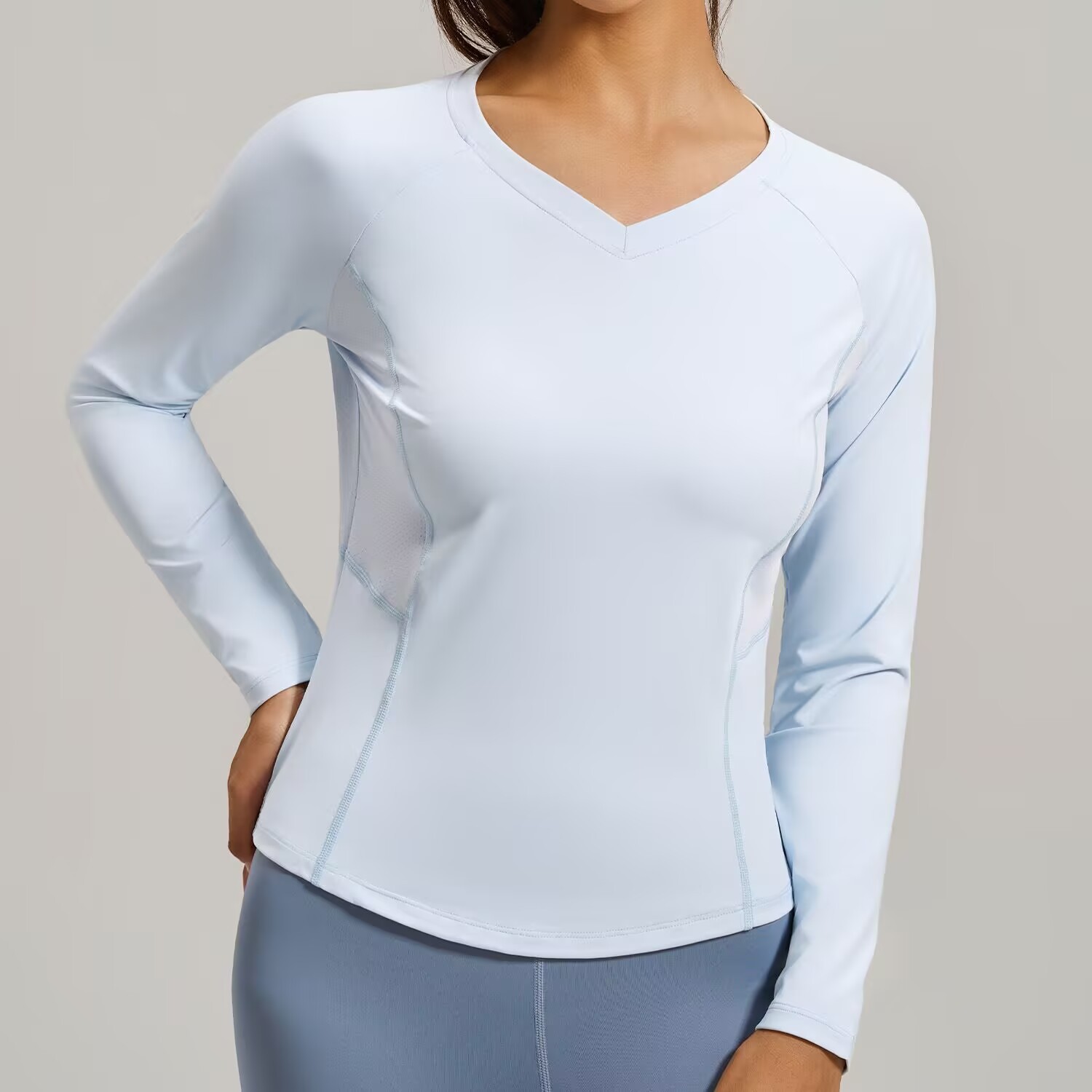 New Slim Yoga Top Women's Fitness Long Sleeve High Elastic Spandex/Polyester T-shirt Mesh Breathable Running Sports Clothes