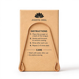 Limpiador de Lengua Portátil en Forma de U, 100% Cobre Puro, Reutilizable, Ecológico, Ayurvédico, Cuidado Bucal Interdental, Superventas - Product Image 1