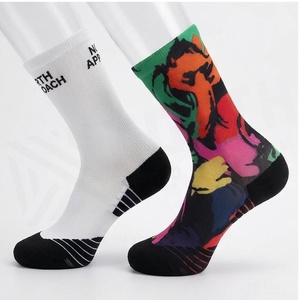 North Approach Crew <b>Socks</b> Floral Pattern Breathable Spandex <b>Polyester</b> Adult Summer Casual <b>Socks</b> - Product Image 3