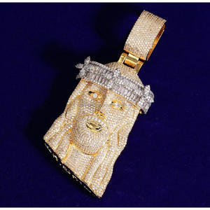 Collar con Colgante de Diseño Jesus Piece con Diamantes Moissanite VVS y Plata de Ley 925, Joyería Streetwear - Product Image 1