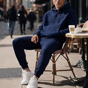Men Casual Jogger <b>Set</b> Full Zip Hooded Jacket and Sweatpants Athletic Fitness Sportswear Daily Outfit - Product Image 6
