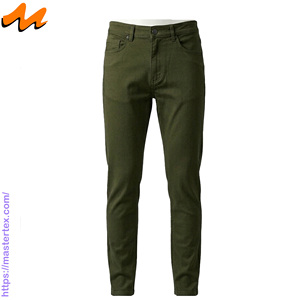 MASTER TEXTILE <b>Men's</b> Straight Fit Casual Pants Solid Color Mid Waist Woven Twill Breathable Button Closure Rivets - Product Image 2
