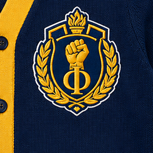 2026 <b>Women's</b> <b>Navy</b> Blue V-Neck Long Sleeve Knitted soro <b>Cardigan</b> With Yellow Contrast Trim And Button Closure Casual Style - Product Image 4