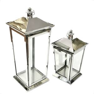 Porte-bougies et lanternes en acier inoxydable au design antique, résistants au vent, pour une utilisation en extérieur et à la maison, décoratives - Product Image 1