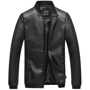 Manteau en cuir mi-long pour homme, hiver, doublure polaire, grand col, style costume, fourrure - Product Image 1