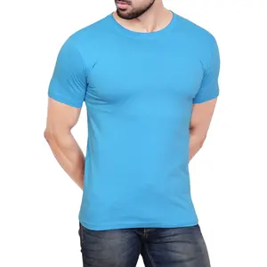 High quality plain o neck 100% cotton sport men gym fitness t shirt Short Sleeve Men Top Plain T-Shirts Wholesale Classic