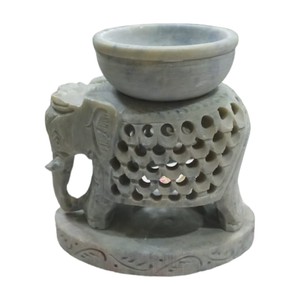 Black Shinning Natural Soapstone <b>Elephant</b> Shape Soapstone Aroma Oil Burner For Home Appliances And Gifts Item - Product Image 4