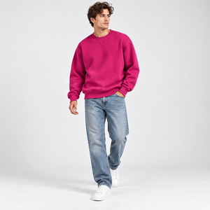 <b>Crewneck</b> <b>Sweatshirt</b> ODM <b>Mens</b> Winter OEM Pullover Boxy Brushed Fleece Bulk Order Casual Activewear Heavyweight <b>Sweatshirts</b> - Product Image 2