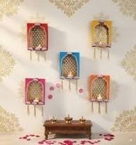 MultiColor Rajasthani Theme Jharokha Jali Boxes Tea Light Holder Home & Pooja <b>Mandir</b> Decor Christmas Hanging Housewarming - Product Image 4