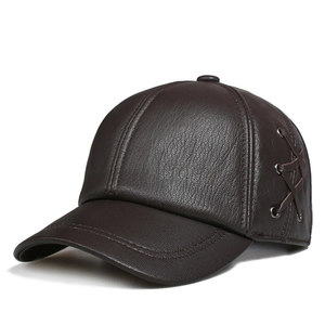 High Quality New Design Custom Made Genuine Leather <b>Baseball</b> <b>Caps</b> Competitive Price Adult Size Breathable Waterproof Adjustable - Product Image 1