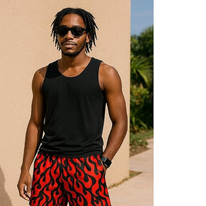 Pantalones Cortos Deportivos de Malla 100% Poliéster Estampados con Patrón de Llama, de Secado Rápido, de Cintura Media para Hombre, Muestras Gratuitas Personalizadas - Product Image 2