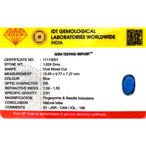 Natural AA Certified Iolite Loose Gemstone-8.12 Carat Neeli Sapphire - Product Image 4