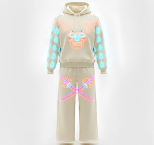 เสื้อฮู้ดดี้ผู้ชายลายกราฟิกนีออนอิเล็กทรอนิกส์พร้อมดีเทลลายแผงวงจรที่แขนเสื้อ พิมพ์ลายดิจิตอลความละเอียดสูง - Product Image 1