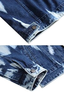 Veste en jean dégradé pour homme, col rabattu, style décontracté, manches classiques, simple boutonnage, couleur dégradée, en vente en ligne - Product Image 3