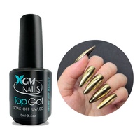 XGM NAILS Chrome Magic Mirror UV Gel Top Coat Facile à utiliser et personnalisable OEM Base Gel Clear No Wipe Chrome Gel Top Coat