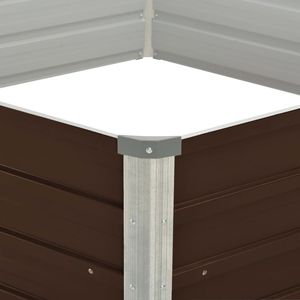 Fioriera Rialzata in Acciaio Zincato 50.8x50.8x18.1 Pollici Colore Marrone per Edifici da Giardino - Product Image 4