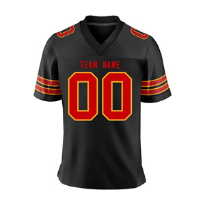 Custom American Football Jersey V-Neck Short Sleeve Sublimated Mesh 100% Polyester Breathable Moisture Wicking Fitted Team <b>Name</b> - Product Image 1