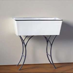 Panier de jardin vintage en zinc, jardinière florale importée, bac métallique galvanisé, accessoire de jardin - Product Image 2