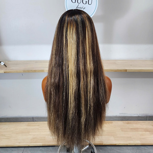วิกผมตรงธรรมชาติ 26 นิ้ว 5x5 Closure Hd lace Wig สีบลอนด์ไฮไลท์ ผมเวียดนามแท้จากผู้ขายโดยตรง แบบ Super Double Drawn - Product Image 4